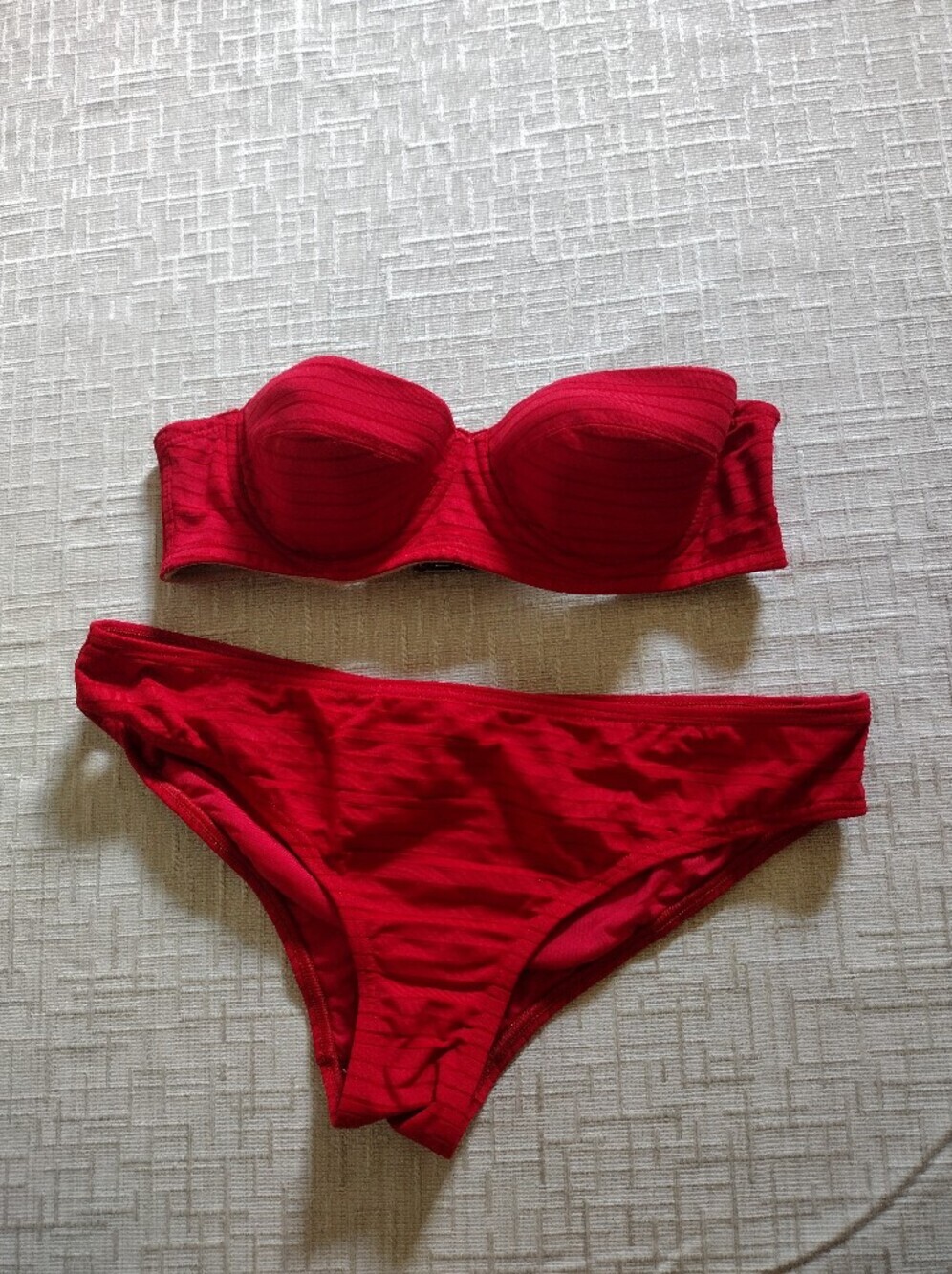 Prism London Red Bikini Set Swimsuit Top 38 Bottom 40
